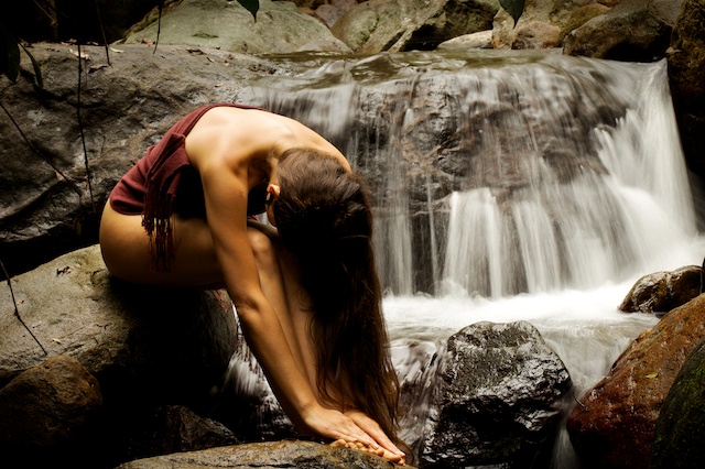 natural portrait photography near Mount Warning   waterfall portrait photo woman